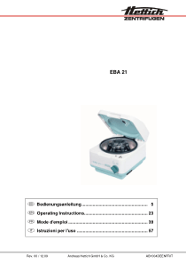 Hettich EBA 21 Centrifuge - User manual