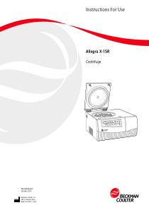 Beckman Coulter Allegra X-15R Centrifuge - User manual