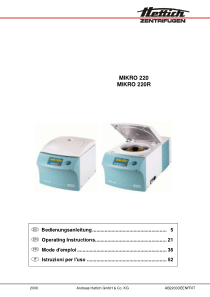 Hettich Mikro 220 Centrifuge - User manual (ger,en,fr,it)