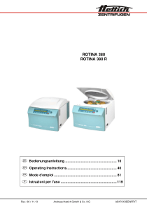 Hettich Rotina 380 Centrifuge - User manual (ger,en,fr,it)