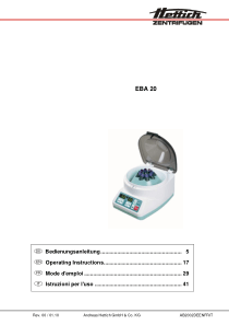 Hettich EBA 20 Centrifuge - User manual