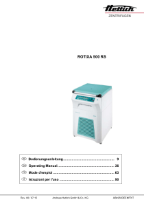 Hettich Rotixa 500 Centrifuge - User manual (ger,en,fr,it)