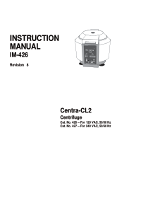 Centra CL-2 Centrifuge - User manual