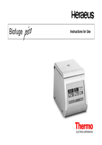 Heraeus Biofuge Pico - User manual
