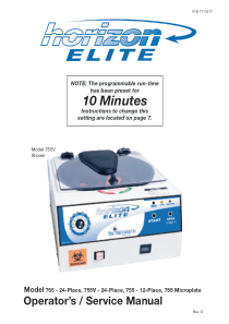 Horizon Elite Centrifuge - User manual