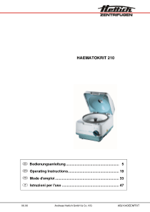 Hettich Haematokrit 210 Centrifuge - User manual (ger,en,fr,it)