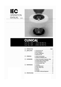 IEC Clinical Centrifuge - User manual