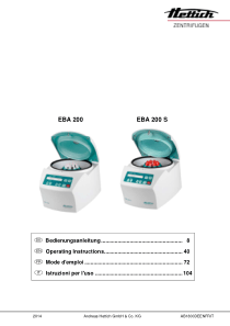 Hettich EBA 200 Centrifuge - User manual (ger,en,fr,it)