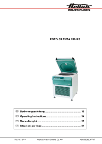 Hettich Roto Silenta 630 Centrifuge - User manual (ger,en,fr,it)