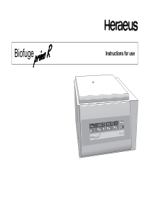 Heraeus Biofuge Primo R - User manual