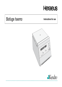 Heraeus Biofuge Haemo - User manual