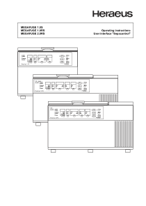 Heraeus Megafuge 1,2 - User manual