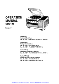 Artisan Centra GP-8 Centrifuge - User manual