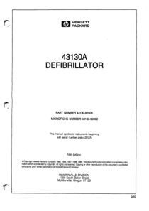 HP Defibrillator 43130A -Service manual
