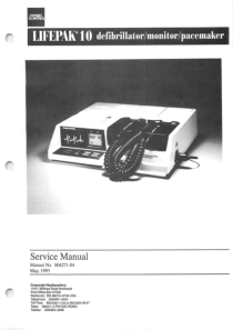 Physio Control Lifepak 10 Defibrillator - Service manual