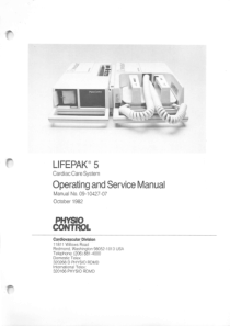 Physio Control Lifepak 5 Defibrillator (1982) - Service and user manual
