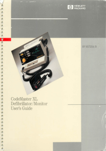 Hewlett Packard CodeMaster XL Defibrillator - User manual