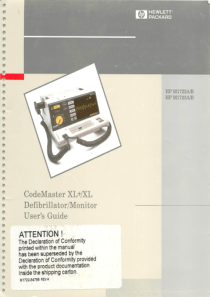 Hewlett Packard CodeMaster XL-XL+ Defibrillator - User manual