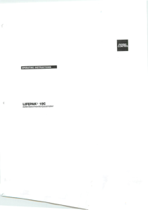 Physio Control LifePak 10C Defibrillator - User manual