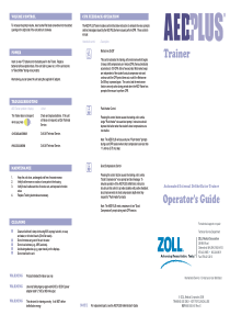 Zoll AED Plus Trainer Defibrillator - User guide
