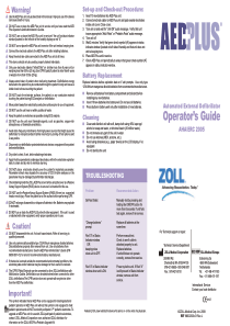Zoll AED Plus Defibrillator - Quick user guide