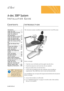 A-dec 300 Dental Chair - Installation guide