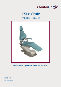 DentalEZ aXcs Chair - User and maintenance manual
