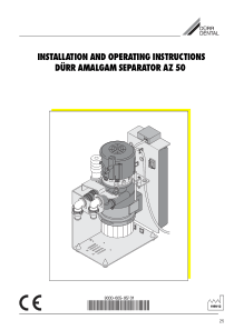 Durr AZ50 Amalgam Separator - Installation and user manual