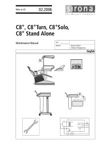 Sirona C8+ Dental Unit - Maintenance manual