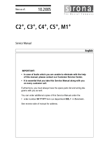 Sirona C3+ Dental Unit - Service manual