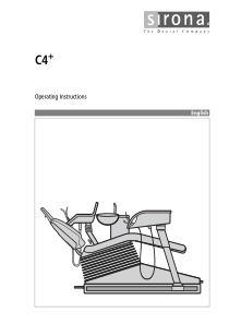 Sirona C4+ Dental Unit - User manual