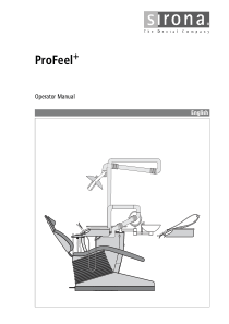 Sirona ProFeel+ Dental Unit - User manual