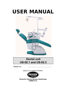 Famed Dental Unit US-02 - User manual