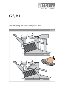 Sirona C2+, M1+ Dental Unit - Care and cleaning instructions