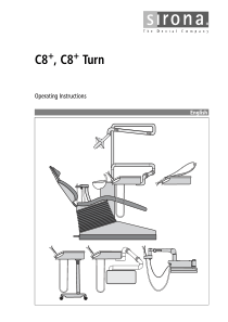 Sirona C8+ Dental Unit - User manual