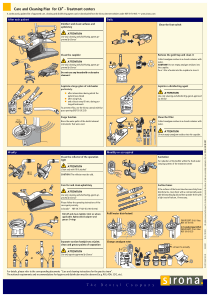 Sirona C8+ Dental Unit - Quick user manual