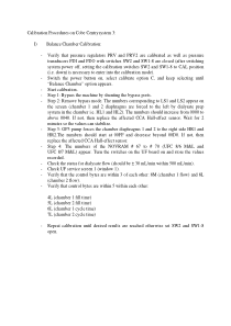 Cobe Centrysystem 3 Dialysis - Calibration procedures