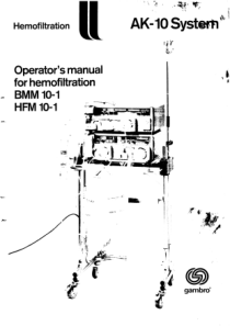 Gambro_AK-10_Hemofiltration_-_Service_manual
