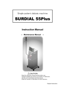 Nipro Surdial 55+ Dialysis Machine - Maintenance manual 1