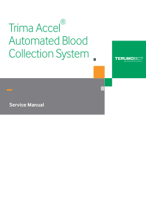 Terumo BCT Trima Accel Blood Collection System - Service manual