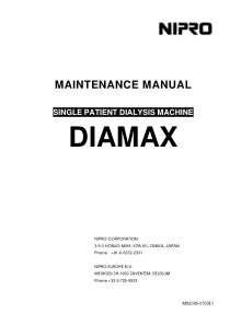 Nipro Diamax Dialysis Machine - Service manual