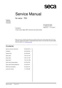 Seca 703 Patient scale - Service manual
