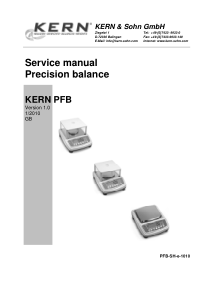 Kern PFB Precision Balance - Service manual