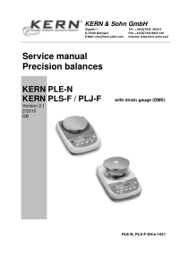Kern PLE, PLS, PLJ Precision Balance - Service manual