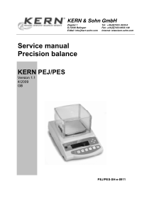 Kern PEJ, PES Precision Balance - Service manual