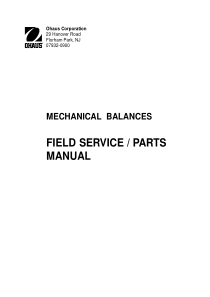 Ohaus Mechanical Balances - Service manual