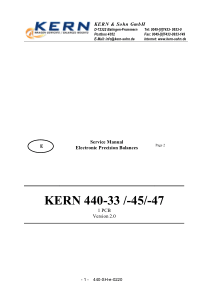 Kern 440 Precision Balance - Service manual