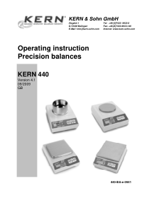 Kern 440 Precision Balance - User manual