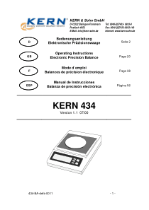 Kern 434 Precision Balance - Bedienungsanleitung