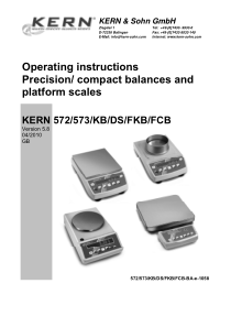 Kern 572, 573 Precision Balance - User manual
